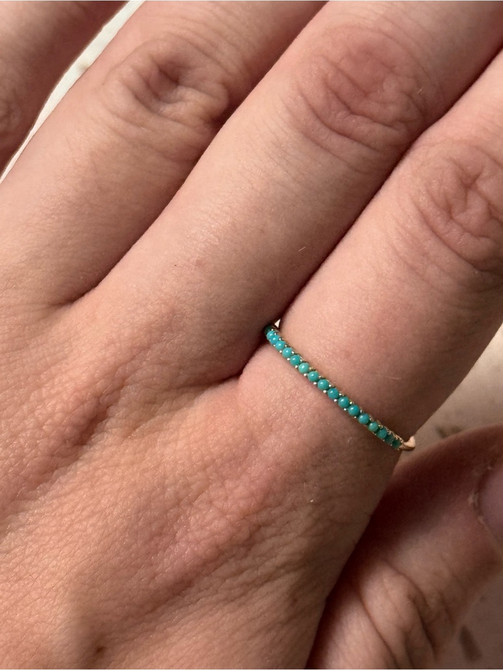 Gorjana Turquoise Bead Stacking Ring in Gold